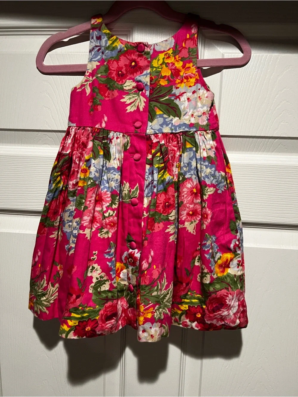 Ralph Lauren 12 month Pink Floral Sleeveless Dress - Classic Summer Style